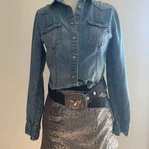 Silver Sequin mini skirt by Guess - Adorbable
